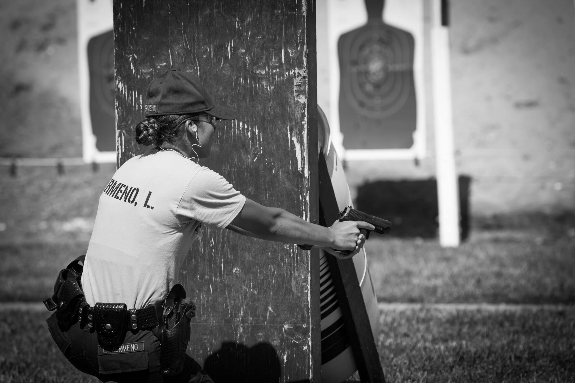 Photo of officer in a practice range