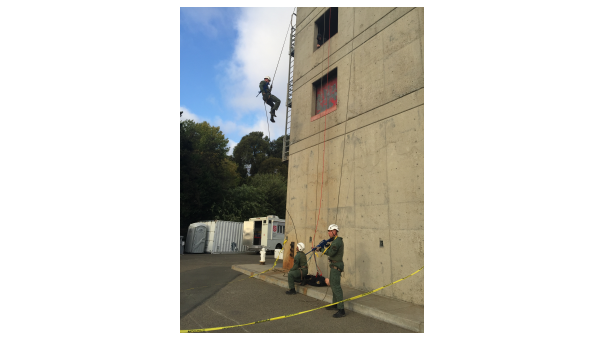 SWAT Officers Scaling a Building