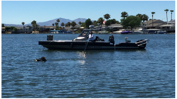 Photo of a moving Marine Patrol Boat