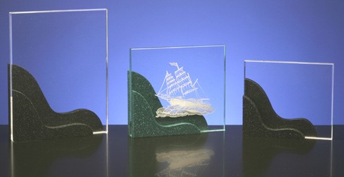 Clear Acrylic Award with Black Base